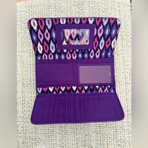 Vera Bradley Trifold Wallet in Lilac Tapestry - Picture 3 of 4